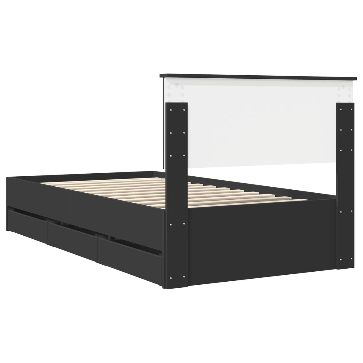 Krevetna konstrukcija Crna 100 x 200 cm Inženjersko Drvo