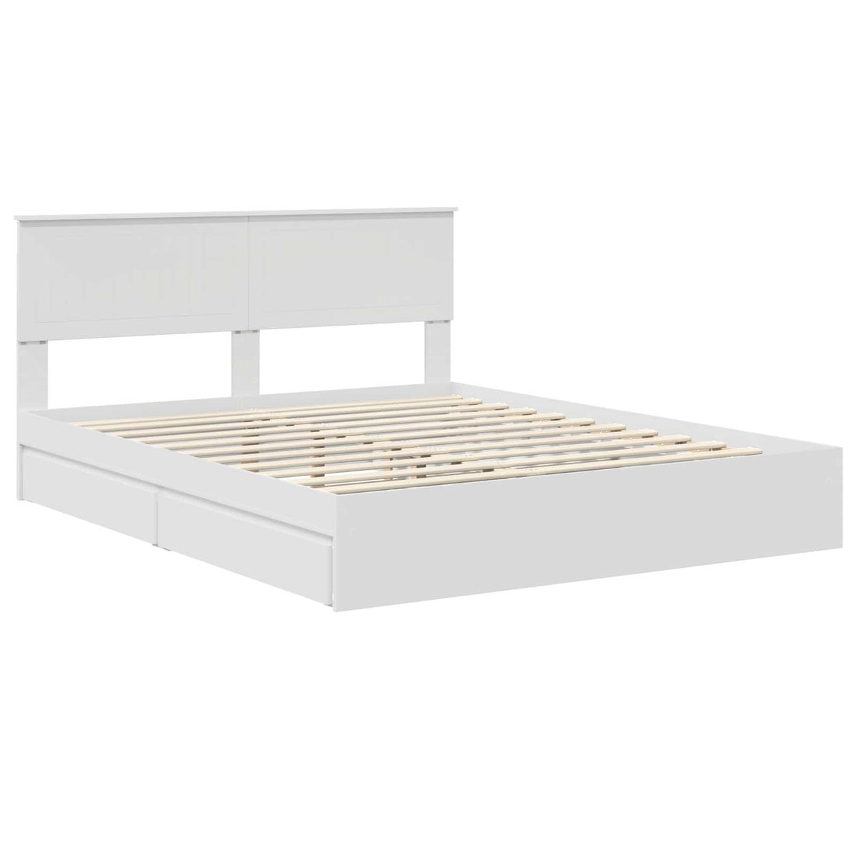 Krevet s od storage Bijelo 160 x 200 cm Konstruirano drvo