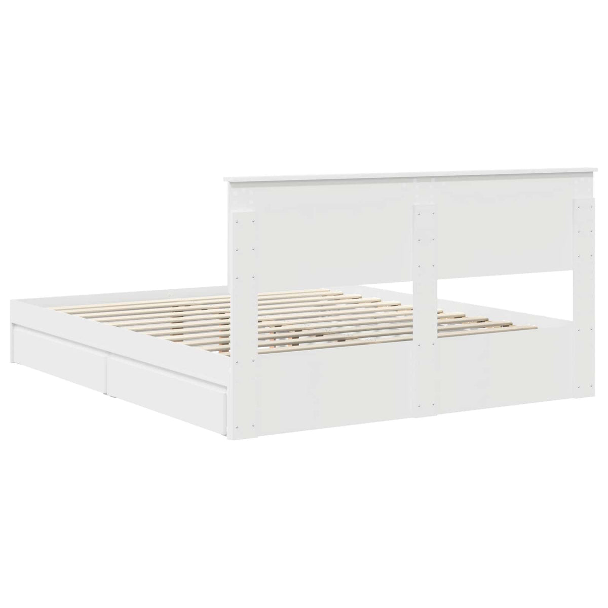 Krevet s od storage Bijelo 160 x 200 cm Konstruirano drvo
