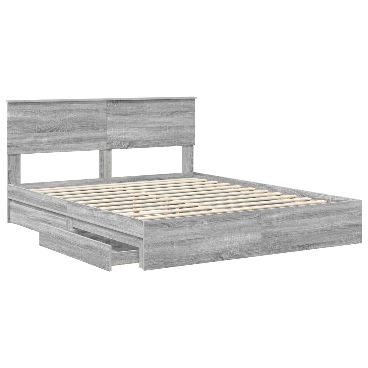 Krevet s od storage Siva Sonoma 160 x 200 cm Konstruirano drvo