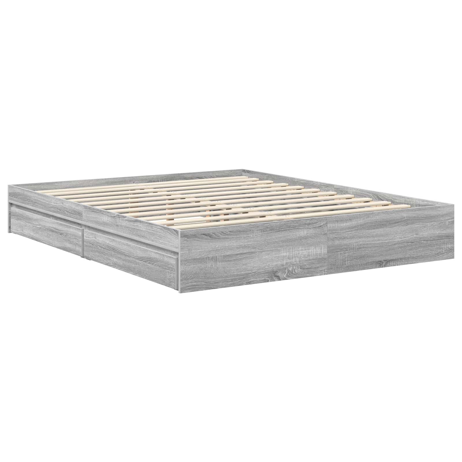 Krevet s od storage Siva Sonoma 160 x 200 cm Konstruirano drvo