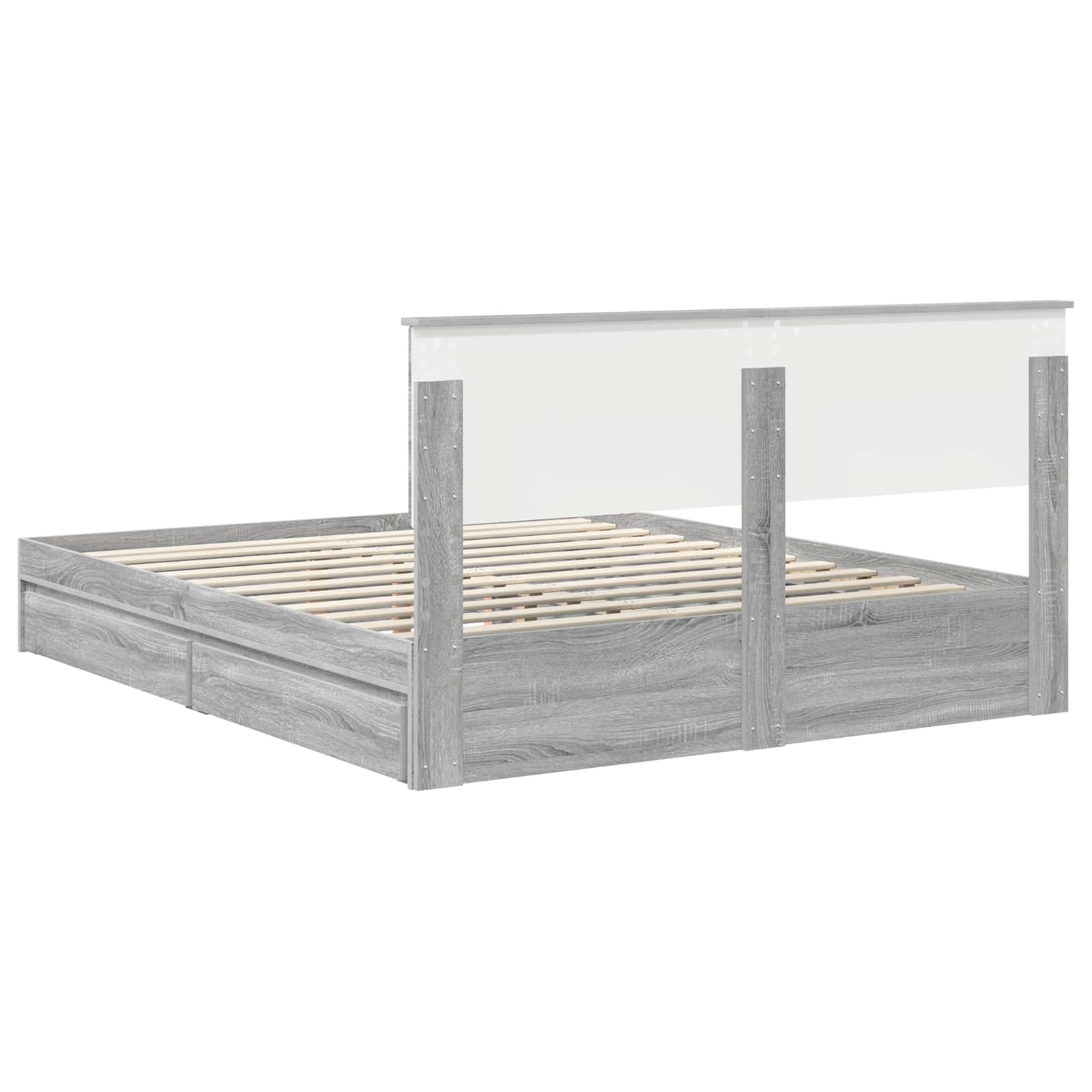 Krevet s od storage Siva Sonoma 160 x 200 cm Konstruirano drvo