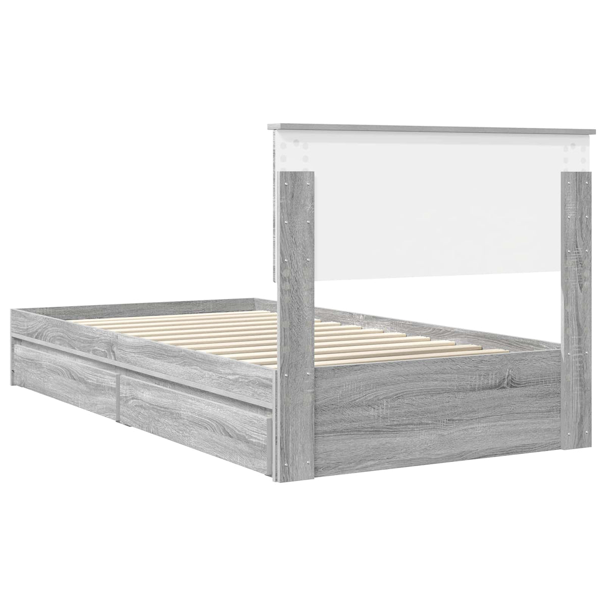 Krevet s od storage Siva Sonoma 100 x 200 cm Konstruirano drvo