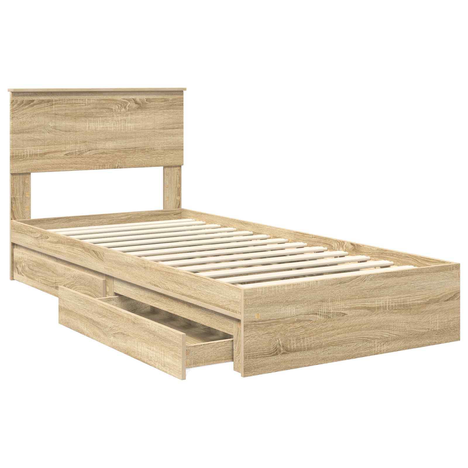 Krevet s od storage Sonoma hrast 90 x 200 cm Konstruirano drvo
