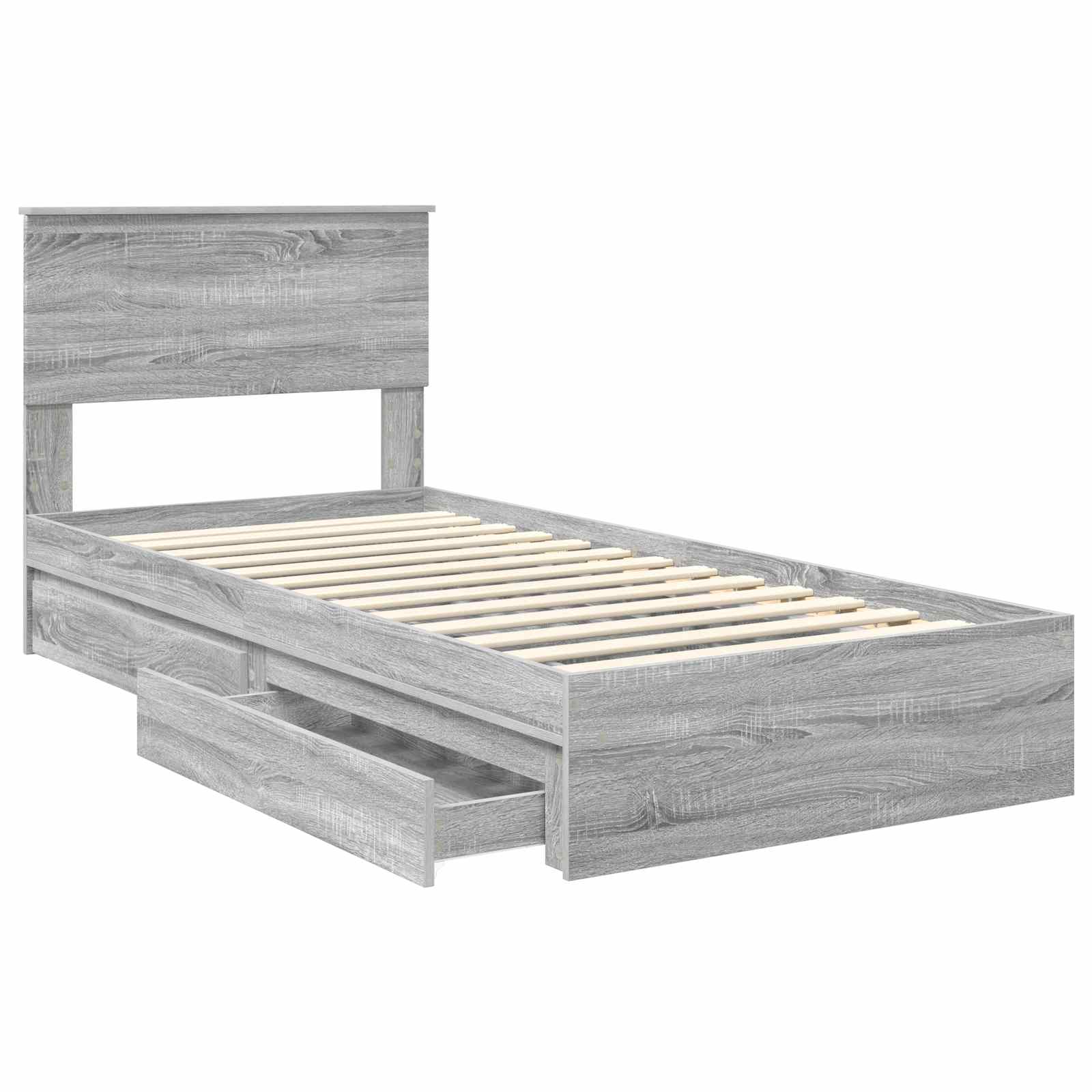 Krevet s od storage Siva Sonoma 90 x 200 cm Konstruirano drvo