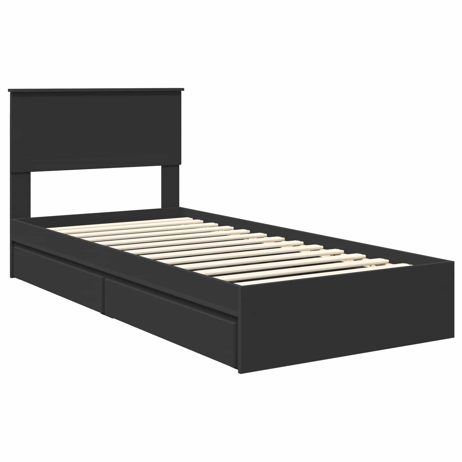Krevet s od storage Crna 90 x 190 cm Konstruirano drvo