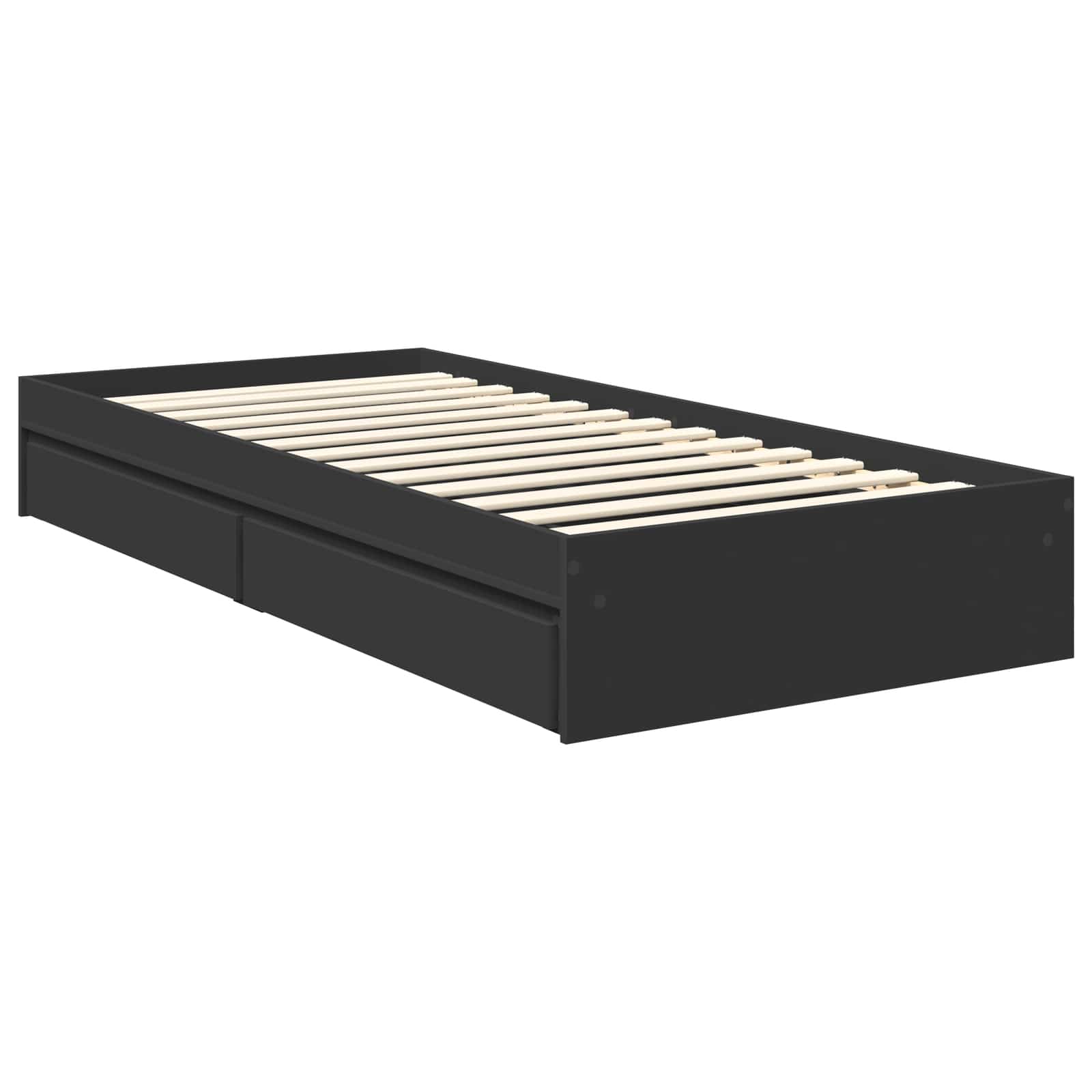 Krevet s od storage Crna 90 x 190 cm Konstruirano drvo