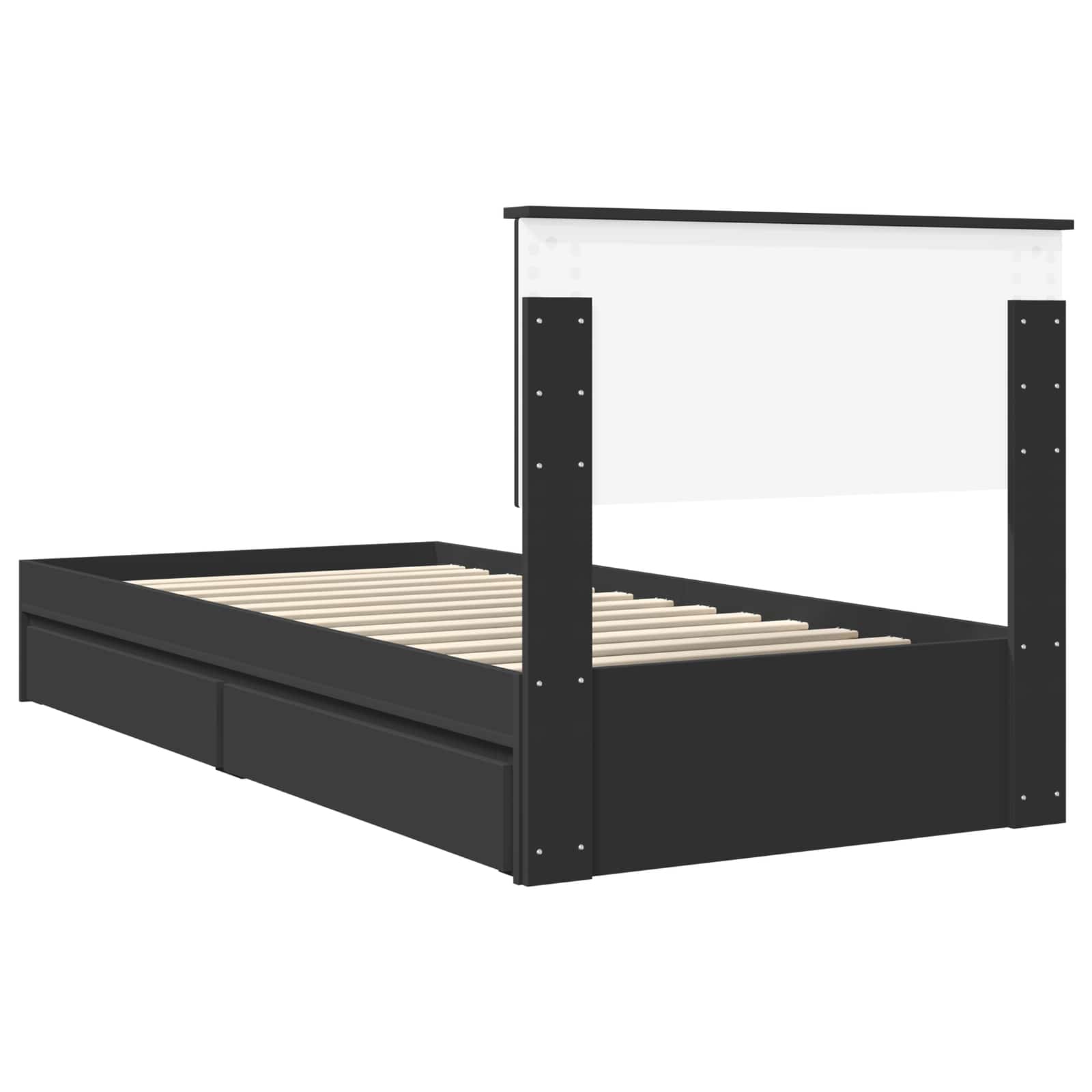 Krevet s od storage Crna 90 x 190 cm Konstruirano drvo