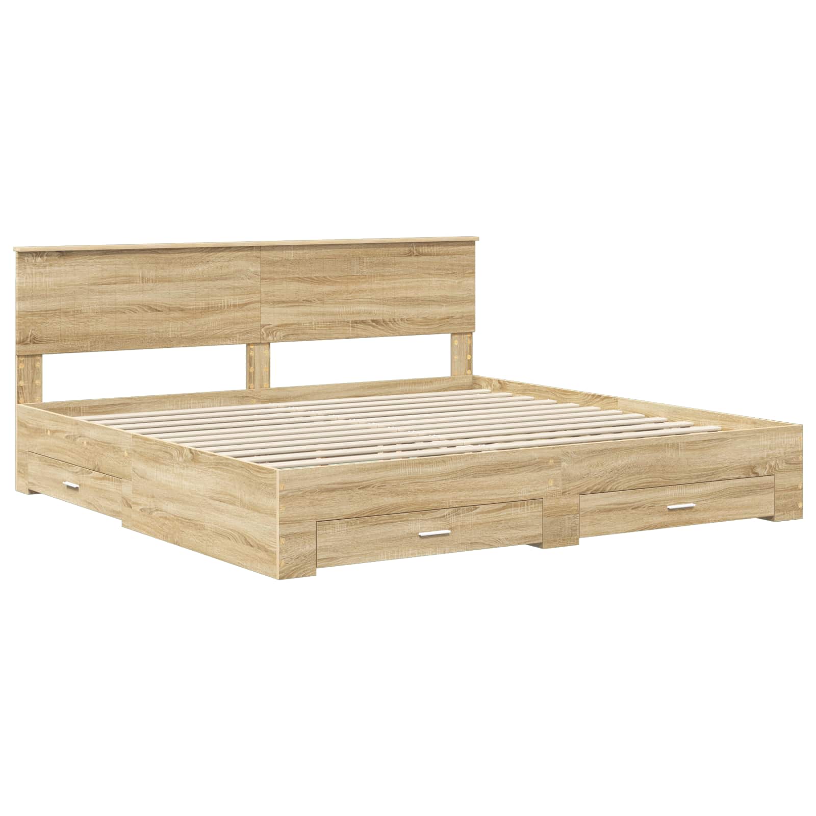 Krevetna konstrukcija s uzglavljem Sonoma hrast 200 x 200 cm
