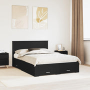 Krevetna konstrukcija Crna 135 x 190 cm Konstruirano drvo