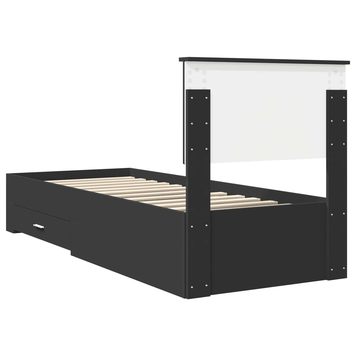 Krevetna konstrukcija s ladicama Crna i srebrna 75 x 190 cm