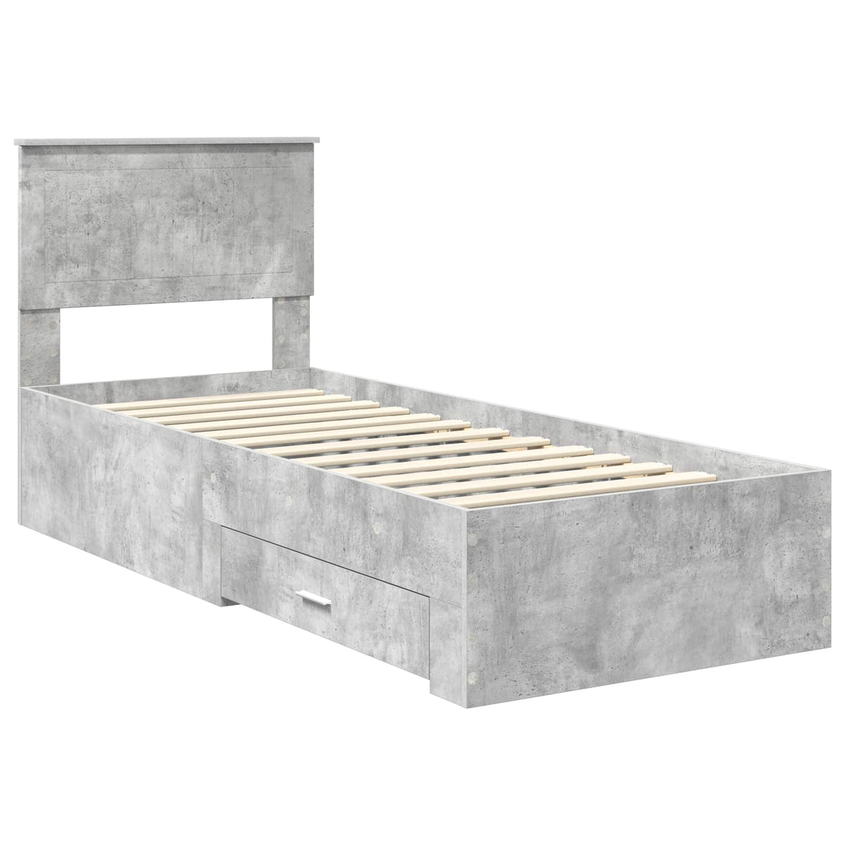 Krevetna konstrukcija Betonski sivi i srebrna 70 x 190 cm