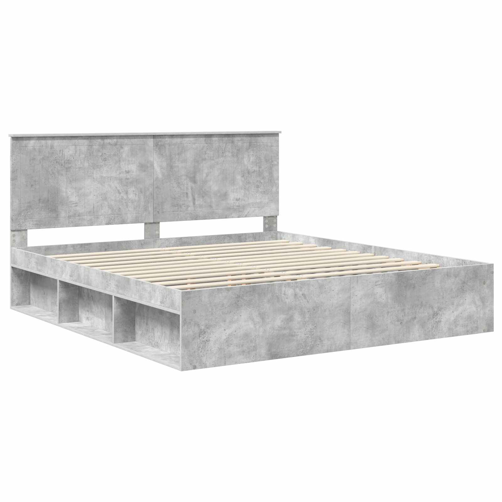 Krevetna konstrukcija Beton 180 x 200 cm Čvrsto borovo drvo
