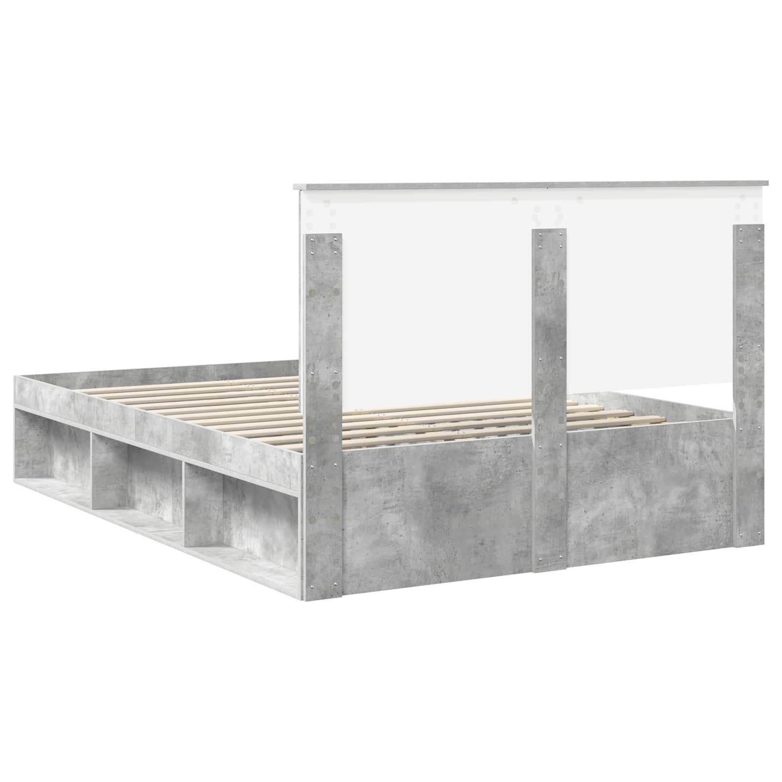 Krevetna konstrukcija Beton 140 x 190 cm Čvrsto borovo drvo