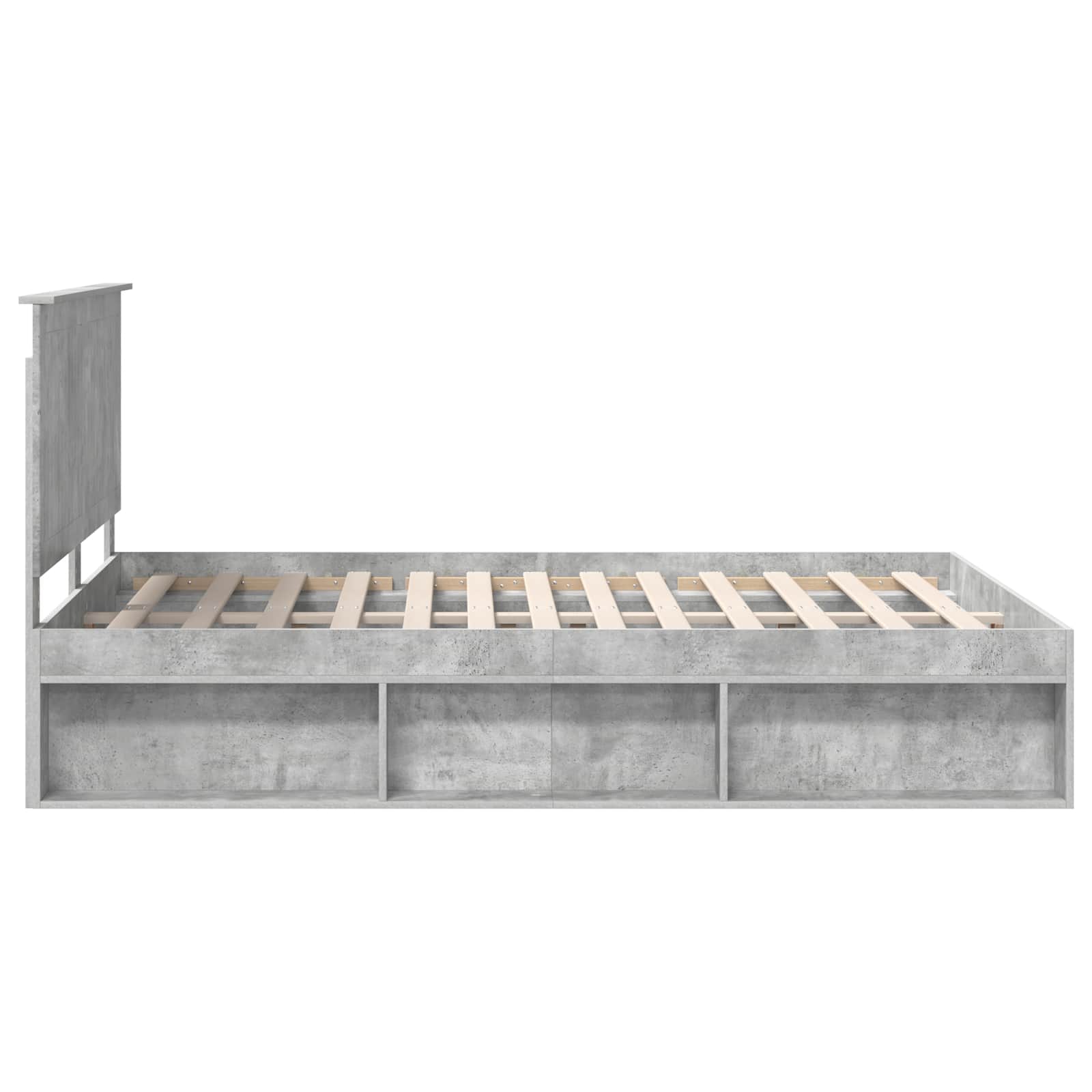 Krevetna konstrukcija Beton 140 x 190 cm Čvrsto borovo drvo