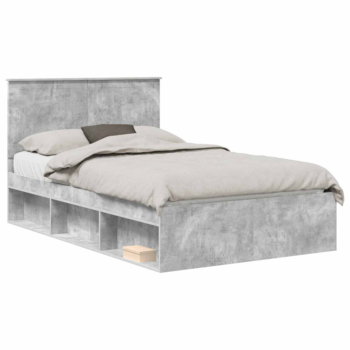 Krevetna konstrukcija Beton 120 x 190 cm Čvrsto borovo drvo