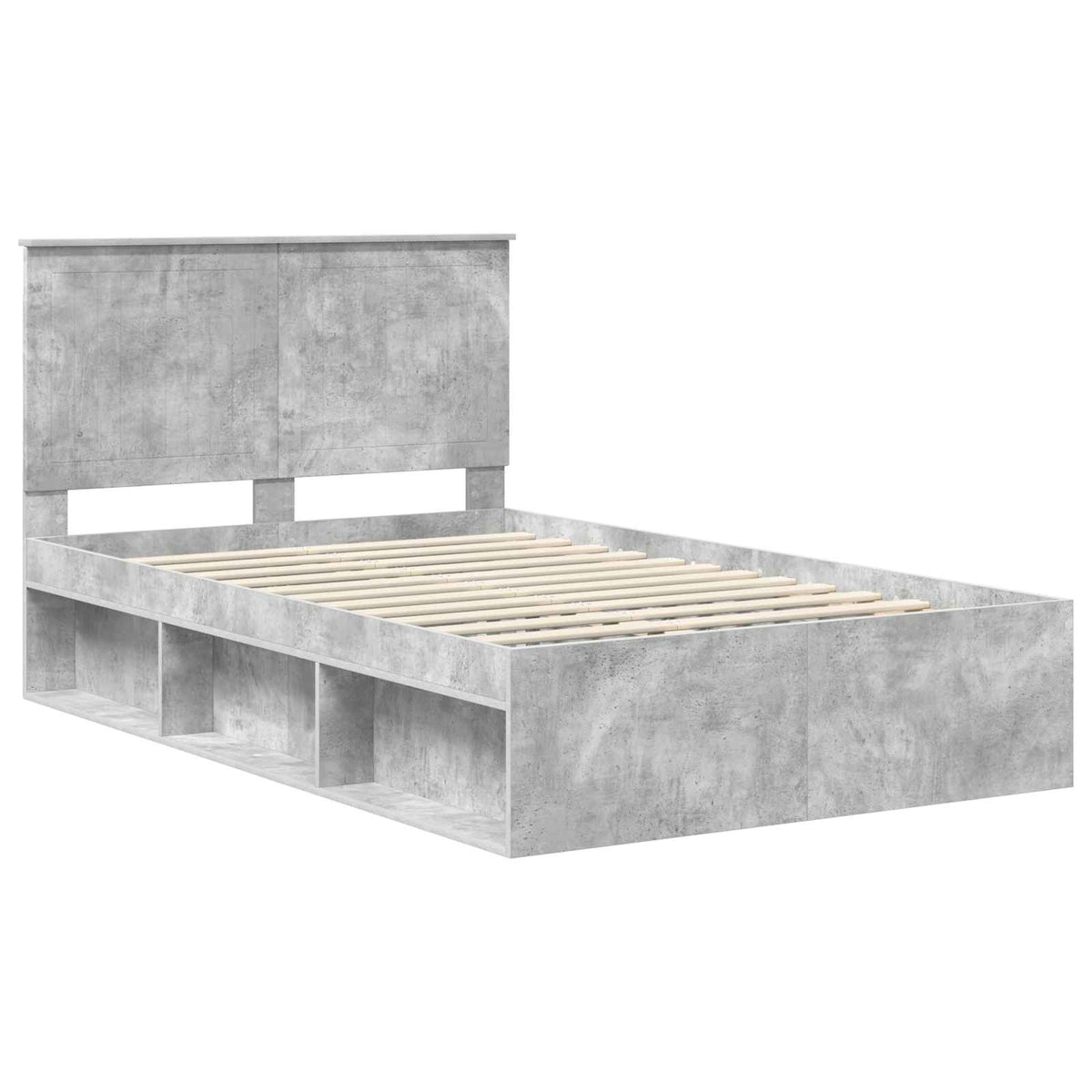 Krevetna konstrukcija Beton 120 x 190 cm Čvrsto borovo drvo