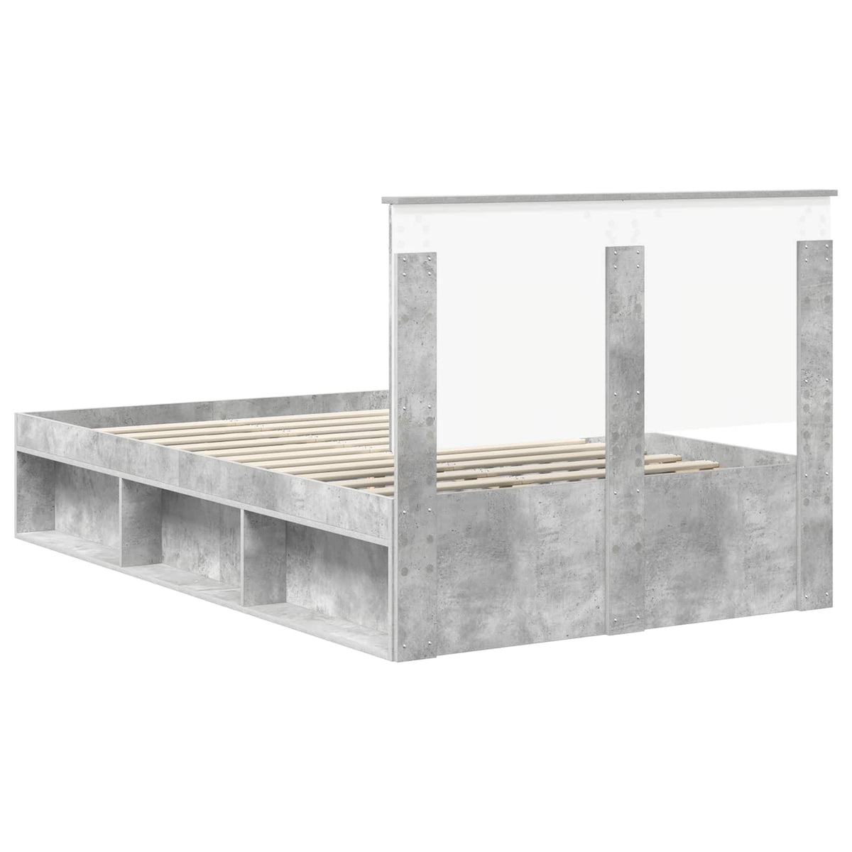 Krevetna konstrukcija Beton 120 x 190 cm Čvrsto borovo drvo