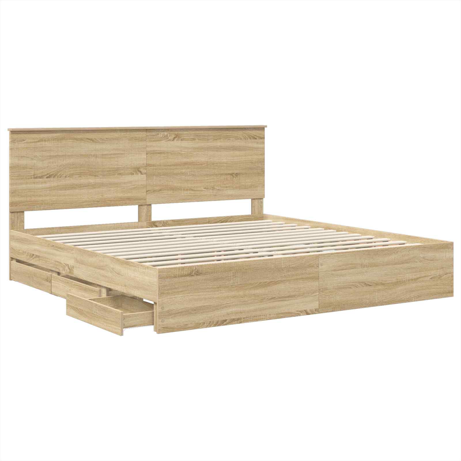 Krevetna konstrukcija s ladicama Sonoma hrast 200 x 200 cm