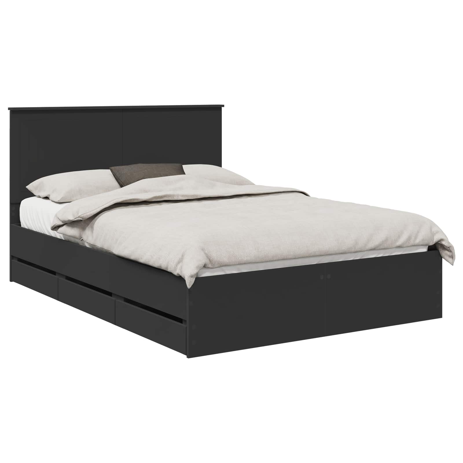Krevetna konstrukcija Crna 140 x 190 cm Inženjersko Drvo