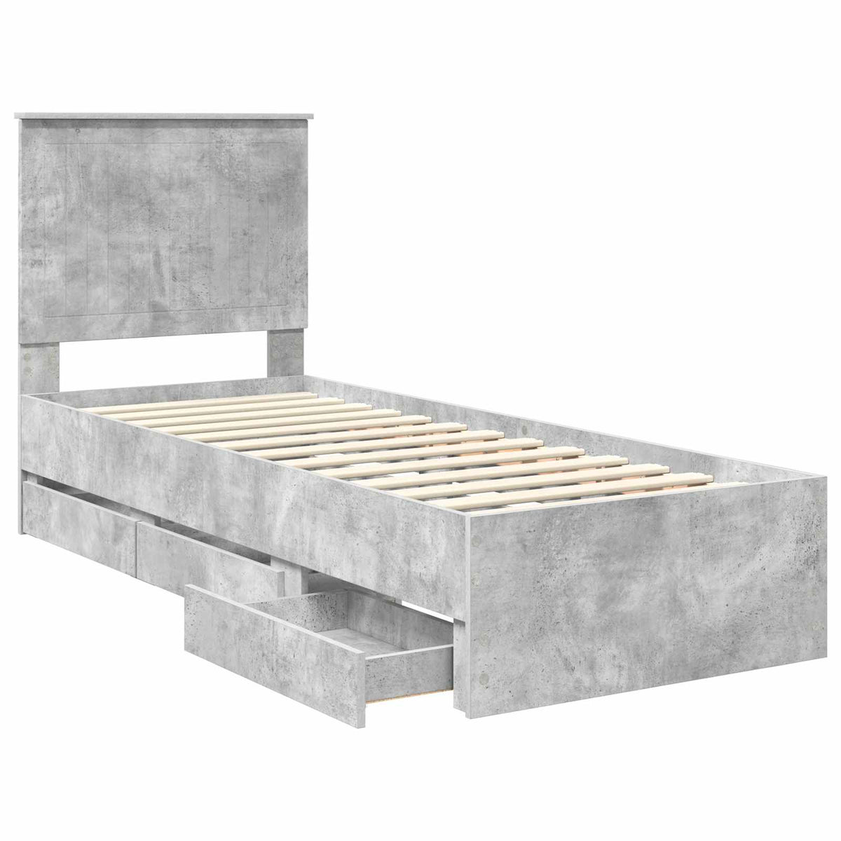 Krevetna konstrukcija s ladicama Betonski sivi 75 x 190 cm