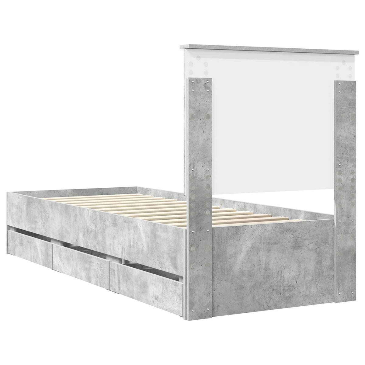 Krevetna konstrukcija s ladicama Betonski sivi 75 x 190 cm