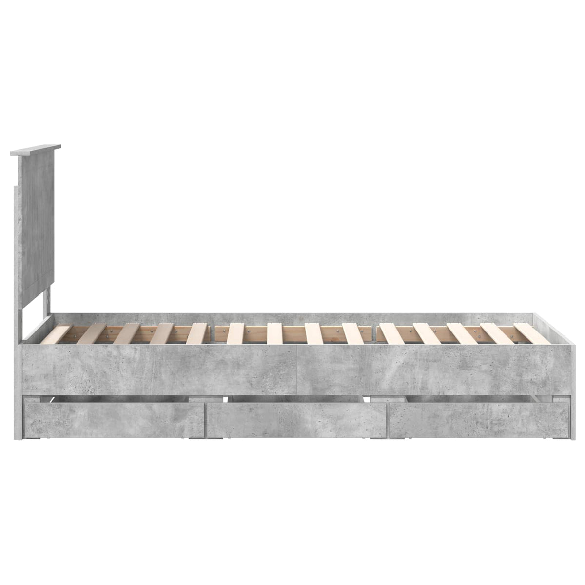 Krevetna konstrukcija s ladicama Betonski sivi 75 x 190 cm