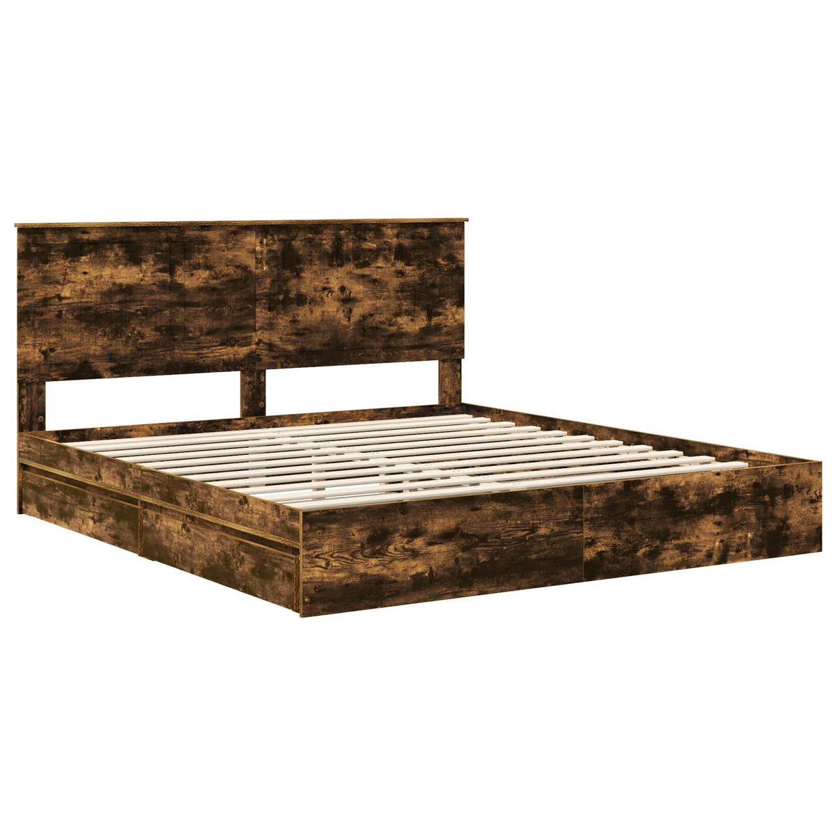 Krevet s od storage s ladicama Dimljeni hrast 180 x 200 cm