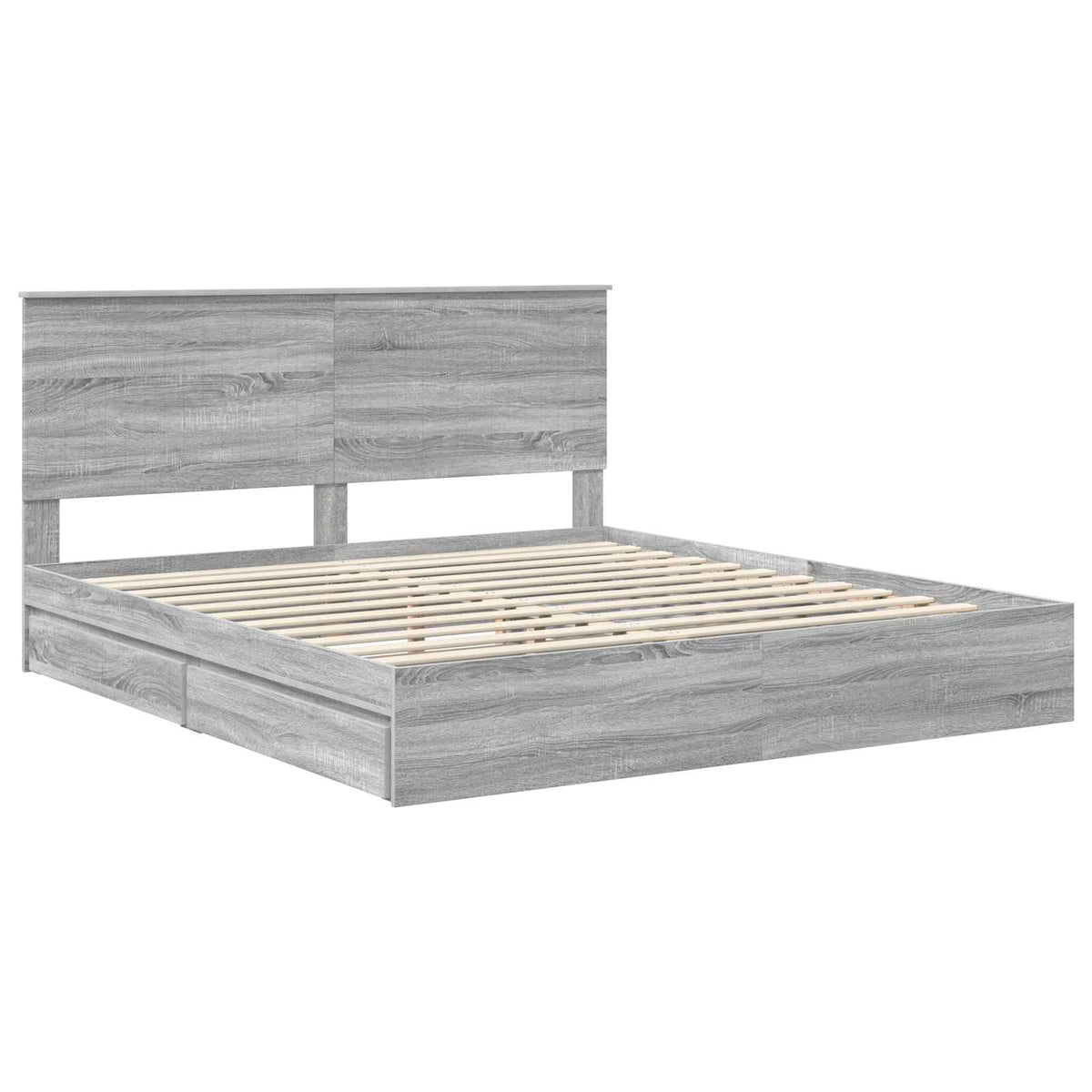 Krevet s od storage Siva Sonoma 180 x 200 cm Konstruirano drvo