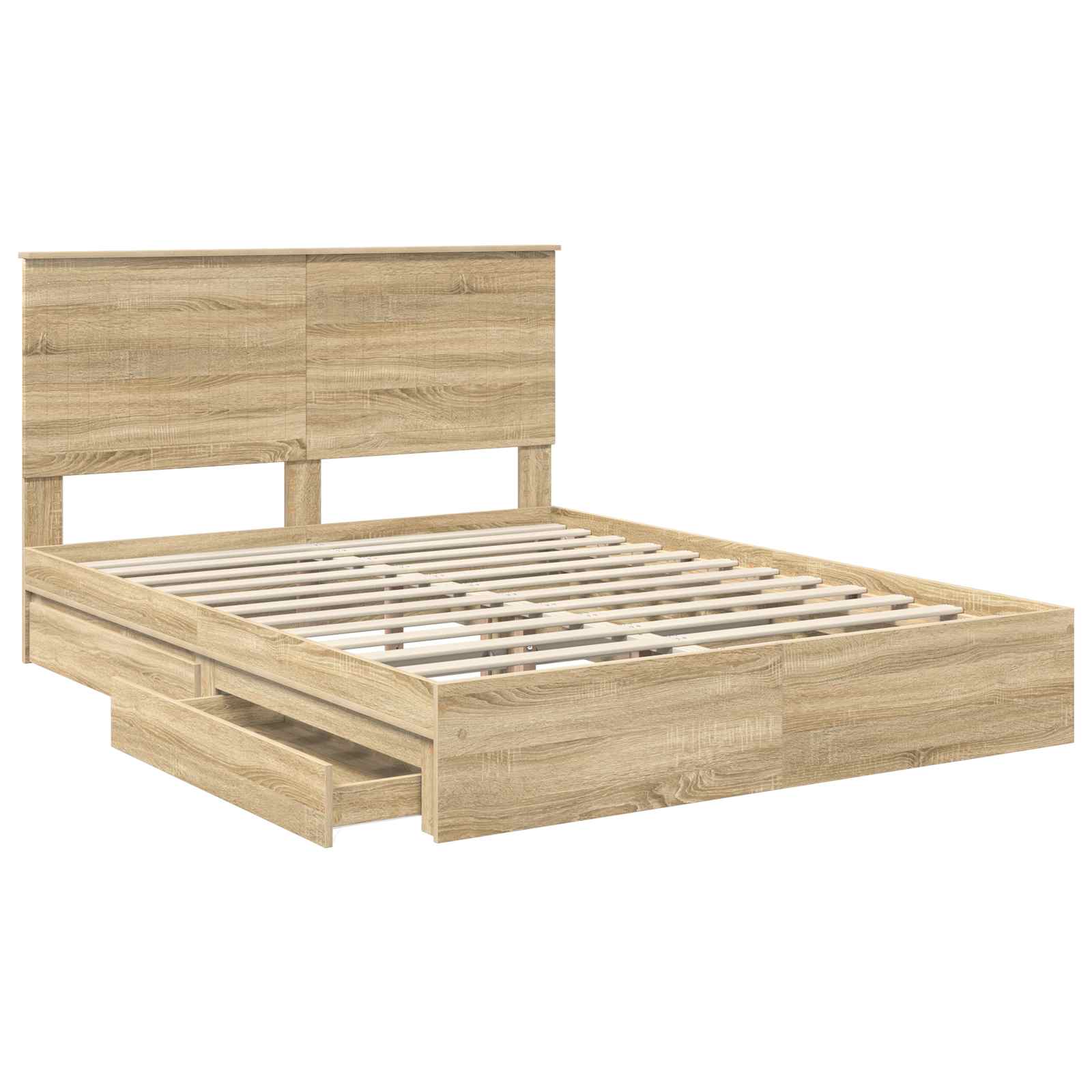 Krevet s od storage Sonoma hrast 150 x 200 cm Konstruirano drvo