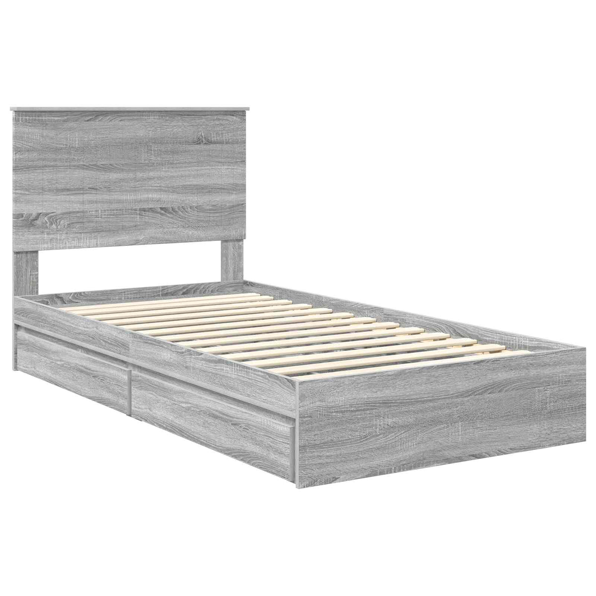 Krevet s od storage Siva Sonoma 100 x 200 cm Konstruirano drvo