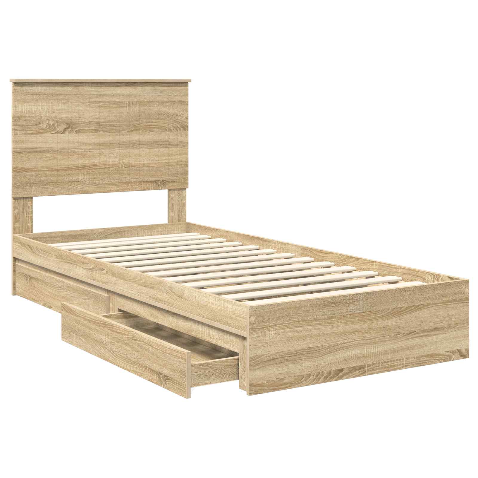 Krevet s od storage Sonoma hrast 90 x 200 cm Konstruirano drvo