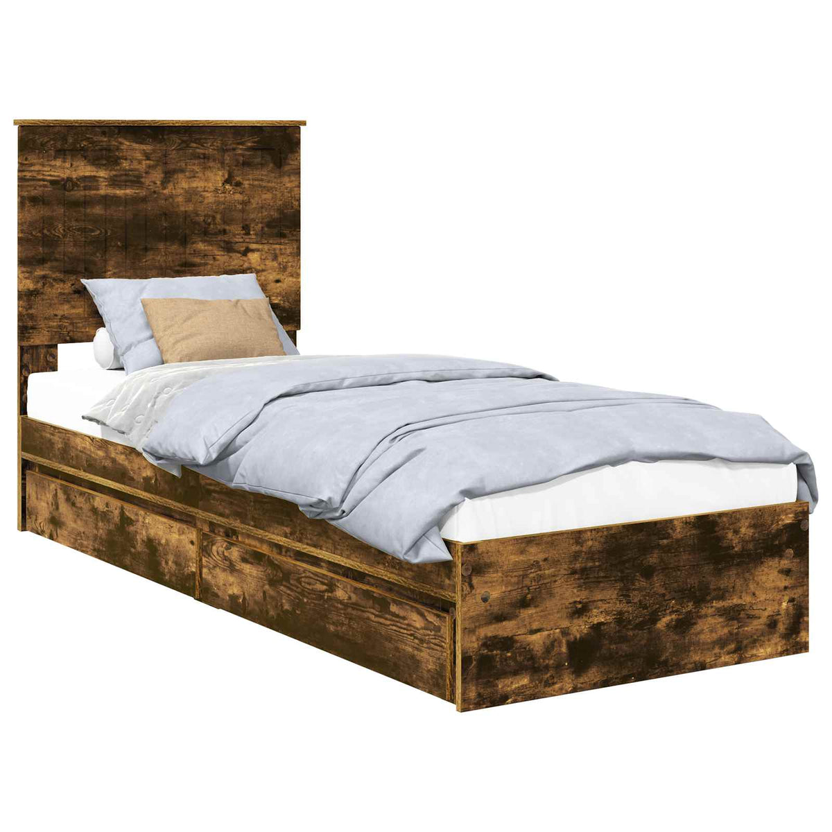 Krevet s od storage s ladicama Dimljeni hrast 75 x 190 cm