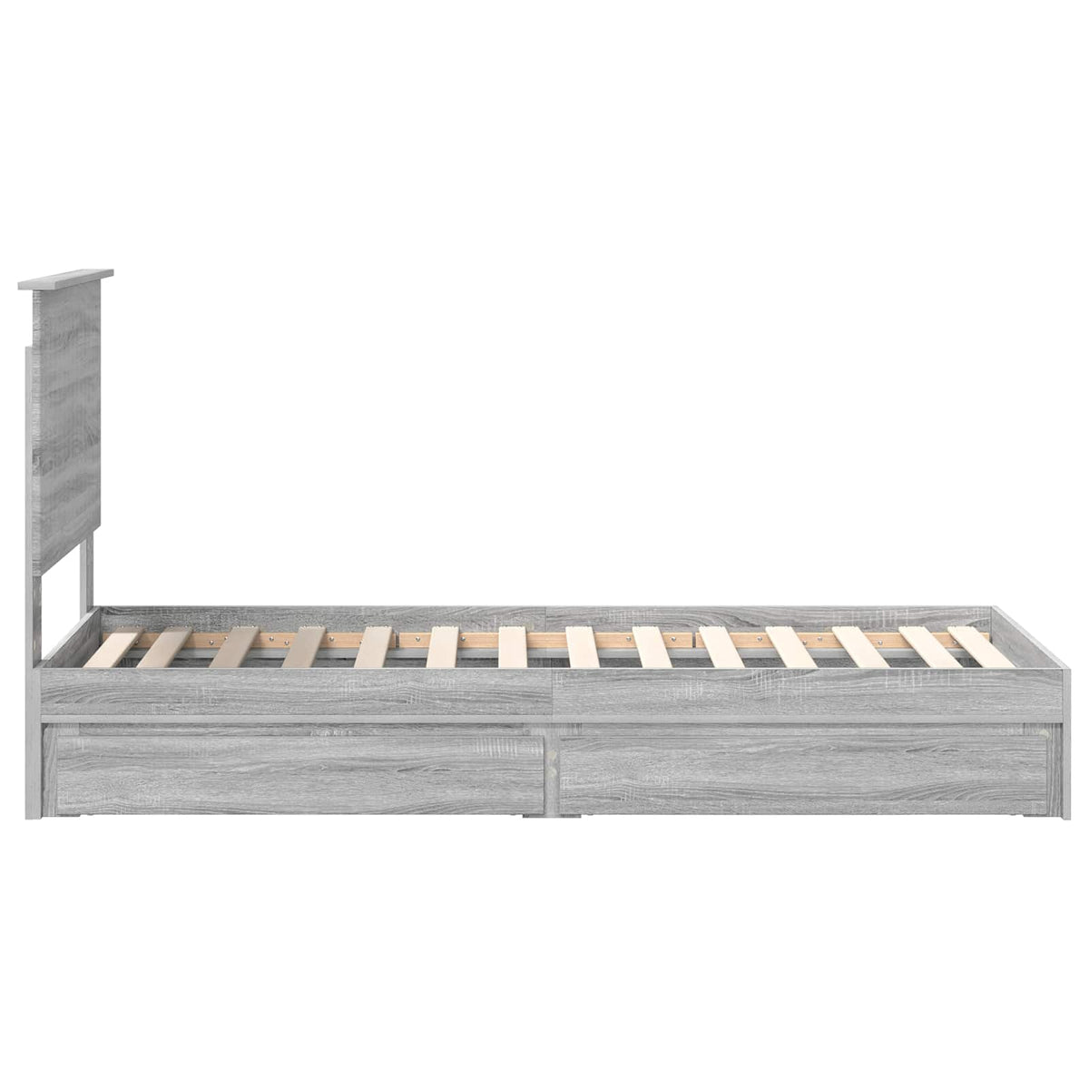 Krevet s od storage Siva Sonoma 75 x 190 cm Konstruirano drvo