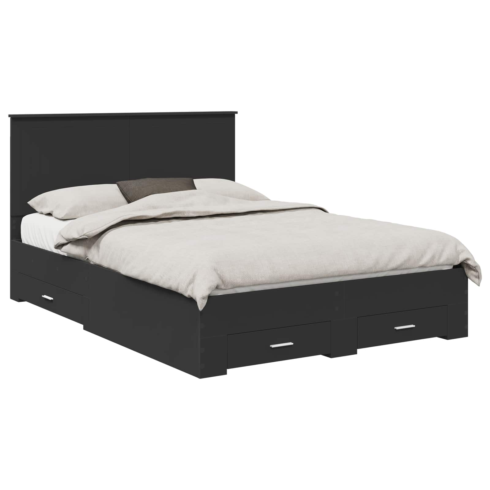 Krevetna konstrukcija Crna 140 x 190 cm Konstruirano drvo