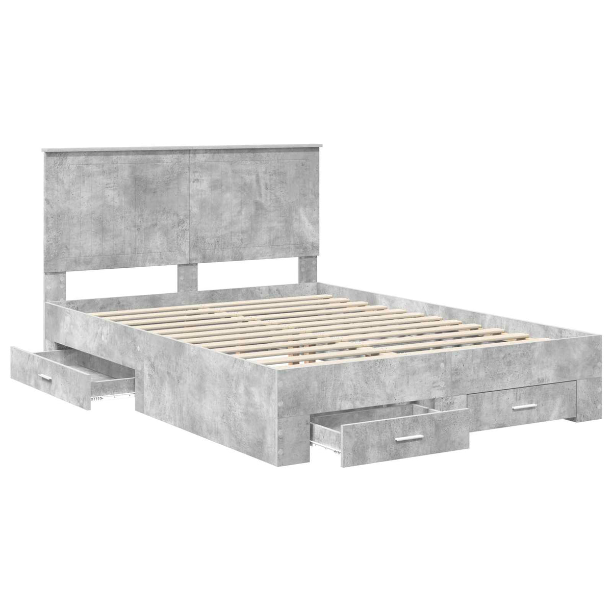 Krevetna konstrukcija s ladicama Betonski sivi 140 x 190 cm