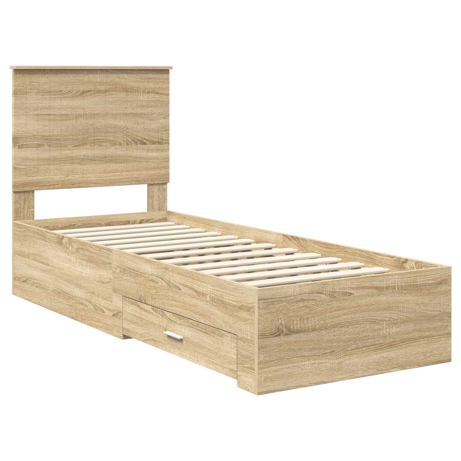 Krevetna konstrukcija Sonoma hrast i srebrna 70 x 190 cm