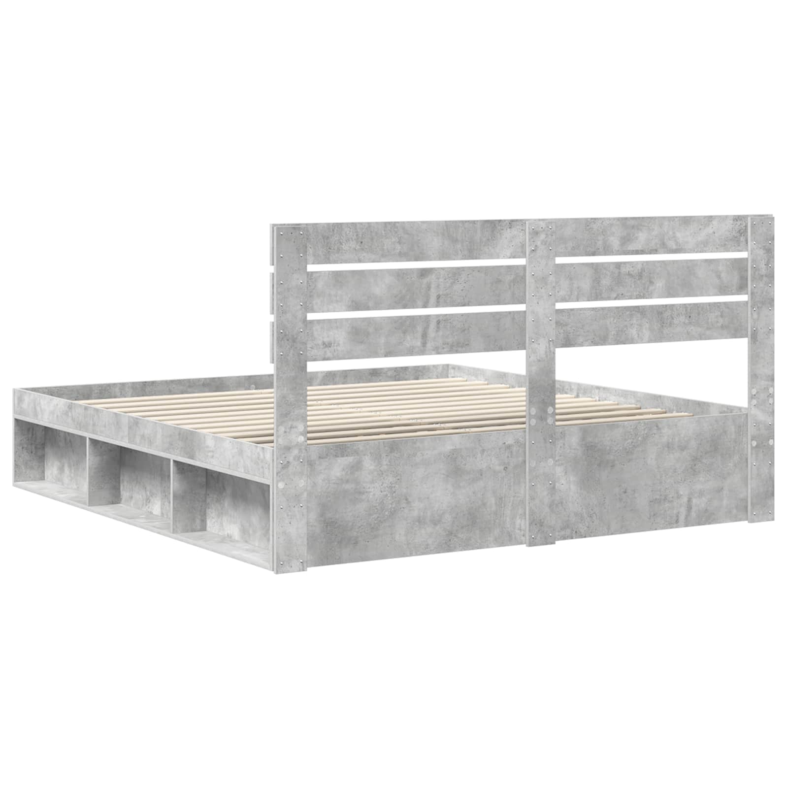 Krevetna konstrukcija Beton 180 x 200 cm Čvrsto borovo drvo