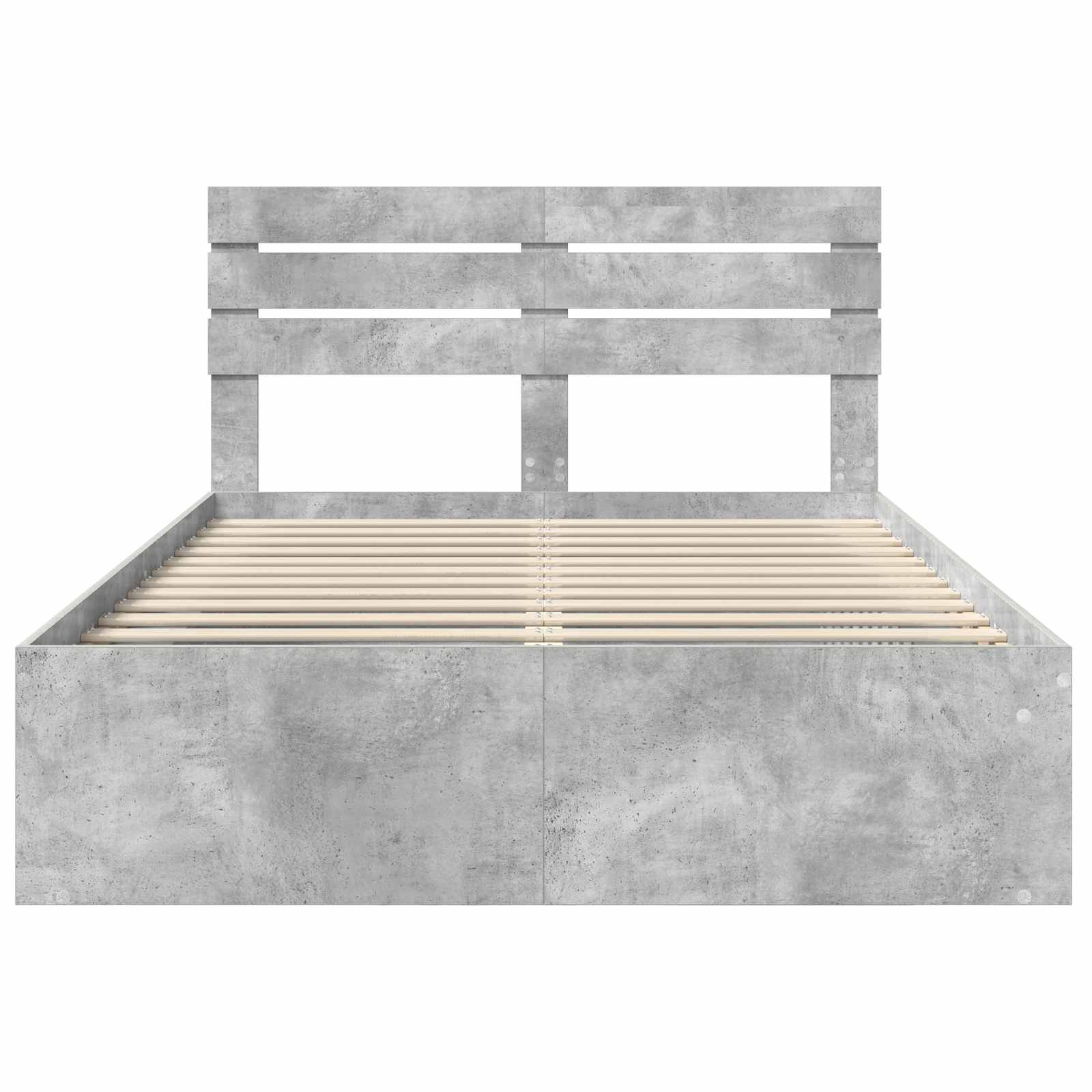Krevetna konstrukcija Beton 140 x 190 cm Čvrsto borovo drvo
