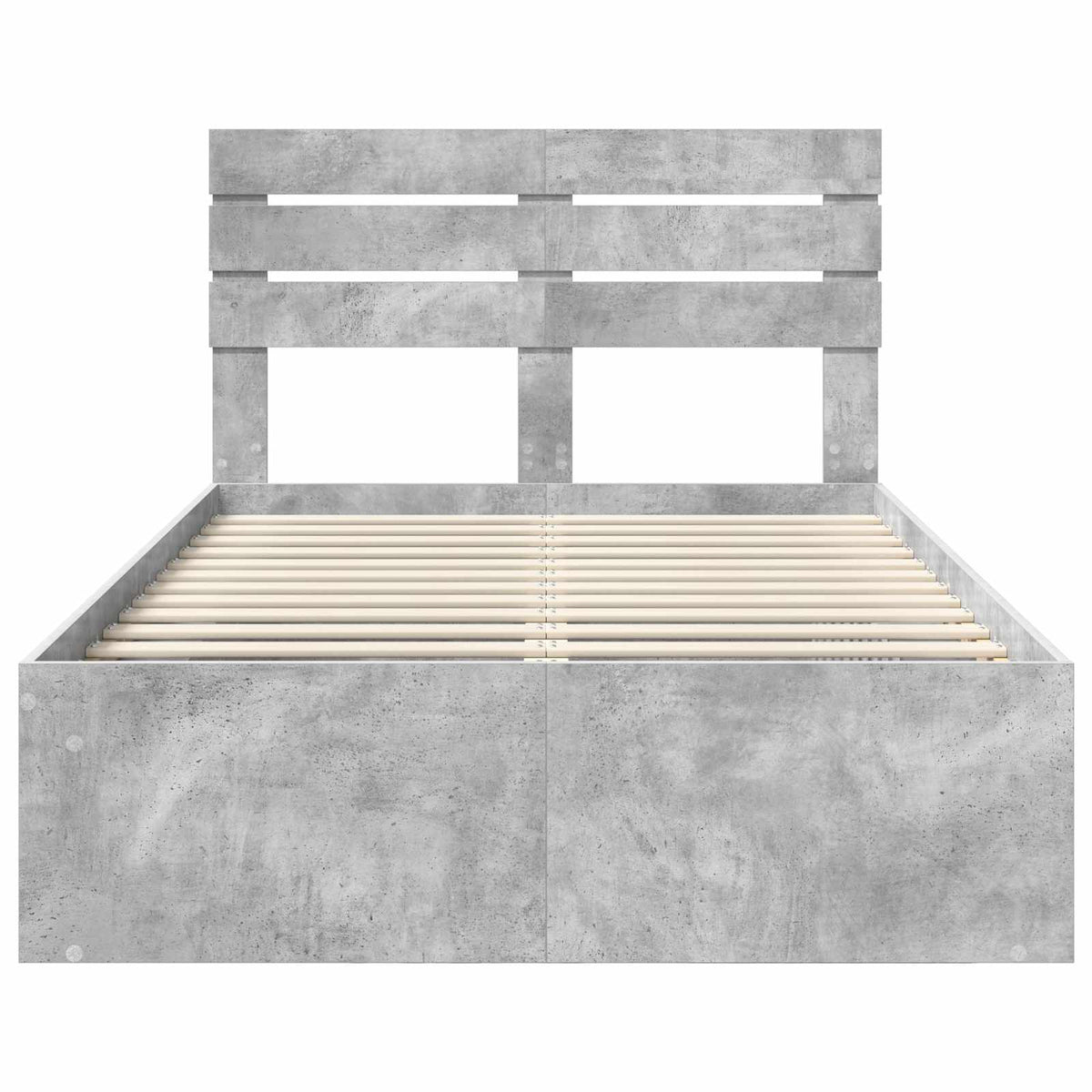 Krevetna konstrukcija Beton 120 x 190 cm Čvrsto borovo drvo