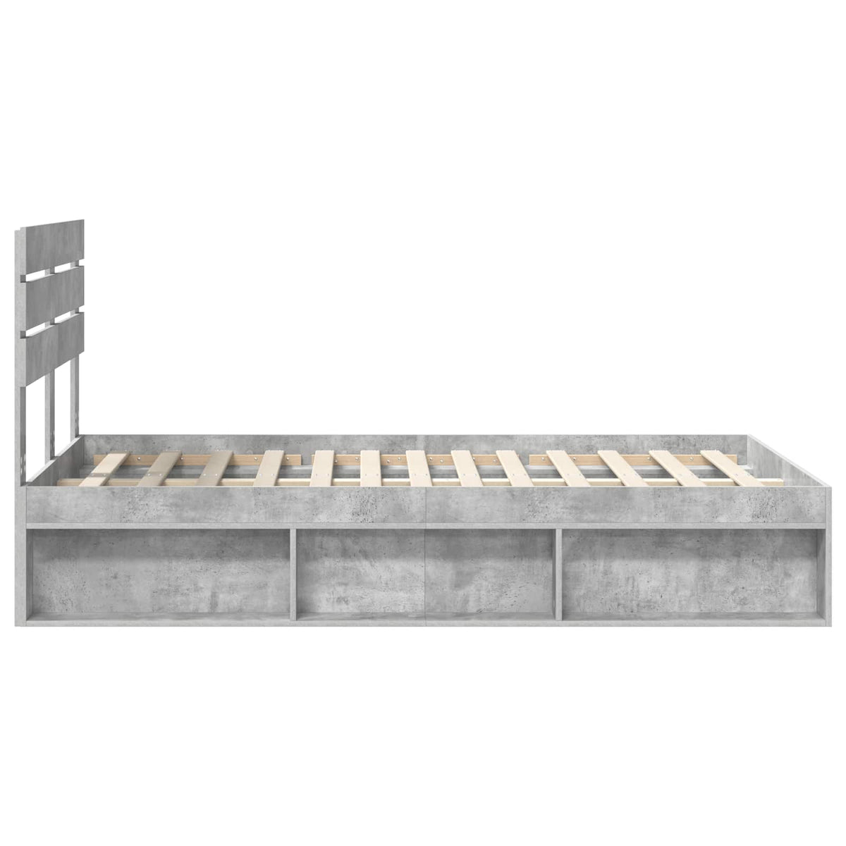 Krevetna konstrukcija Beton 120 x 190 cm Čvrsto borovo drvo