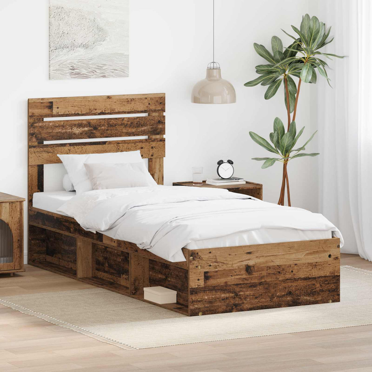 Krevetna konstrukcija Staro drvo 90 x 190 cm Čvrsto borovo drvo