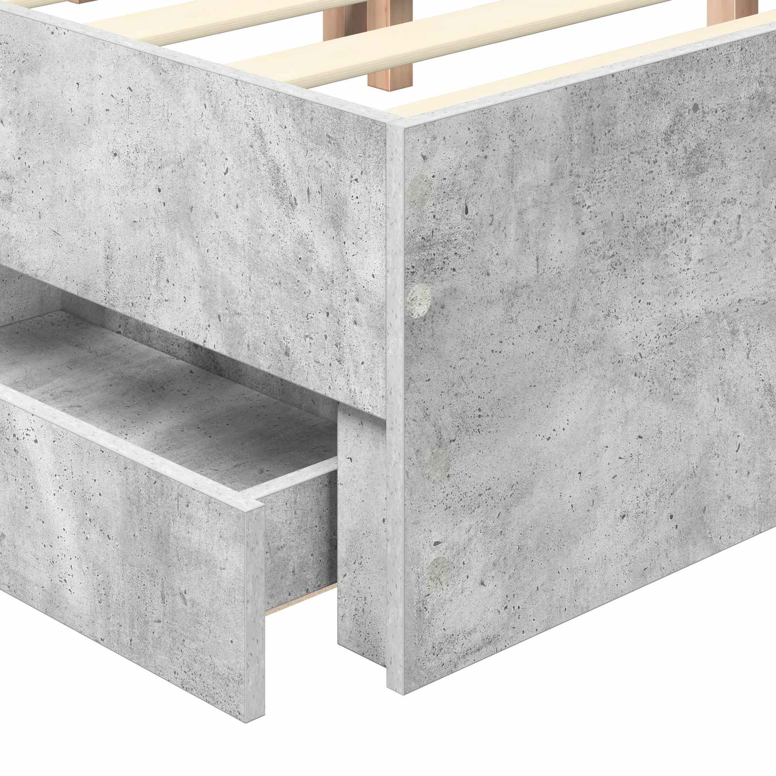 Krevetna konstrukcija s ladicama Betonski sivi 200 x 200 cm