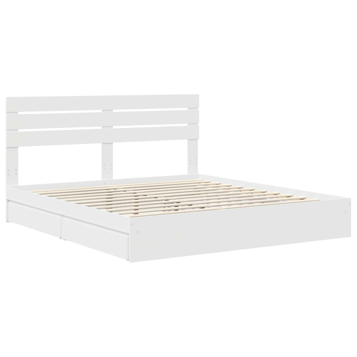 Krevet s od storage Bijelo 180 x 200 cm Konstruirano drvo