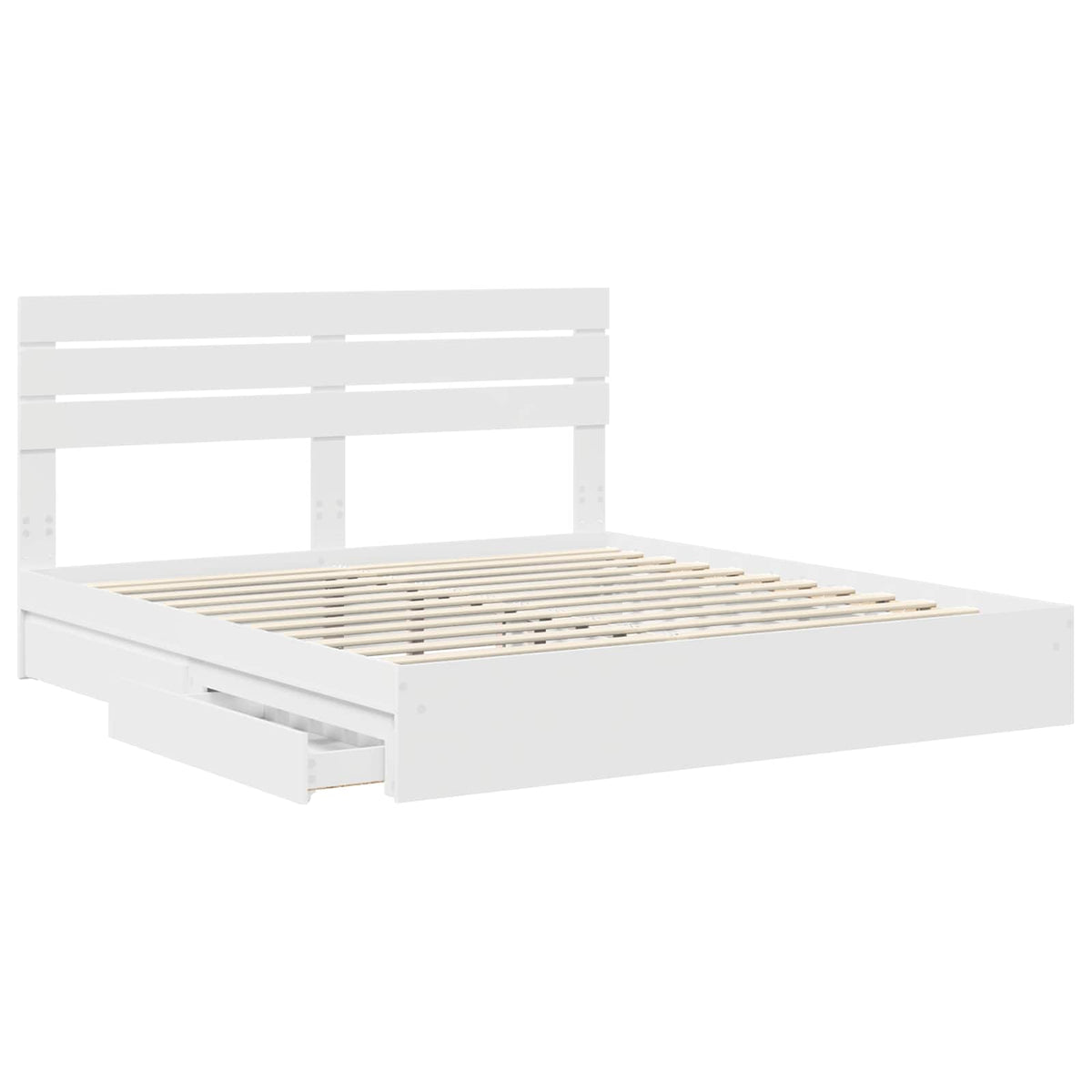 Krevet s od storage Bijelo 180 x 200 cm Konstruirano drvo