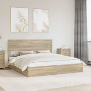 Krevet s od storage Sonoma hrast 180 x 200 cm Konstruirano drvo