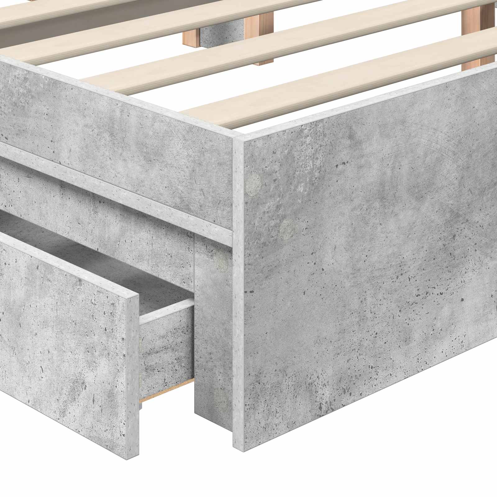 Krevet s od storage s uzglavljem Betonski sivi 180 x 200 cm