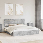 Krevet s od storage s uzglavljem Betonski sivi 180 x 200 cm