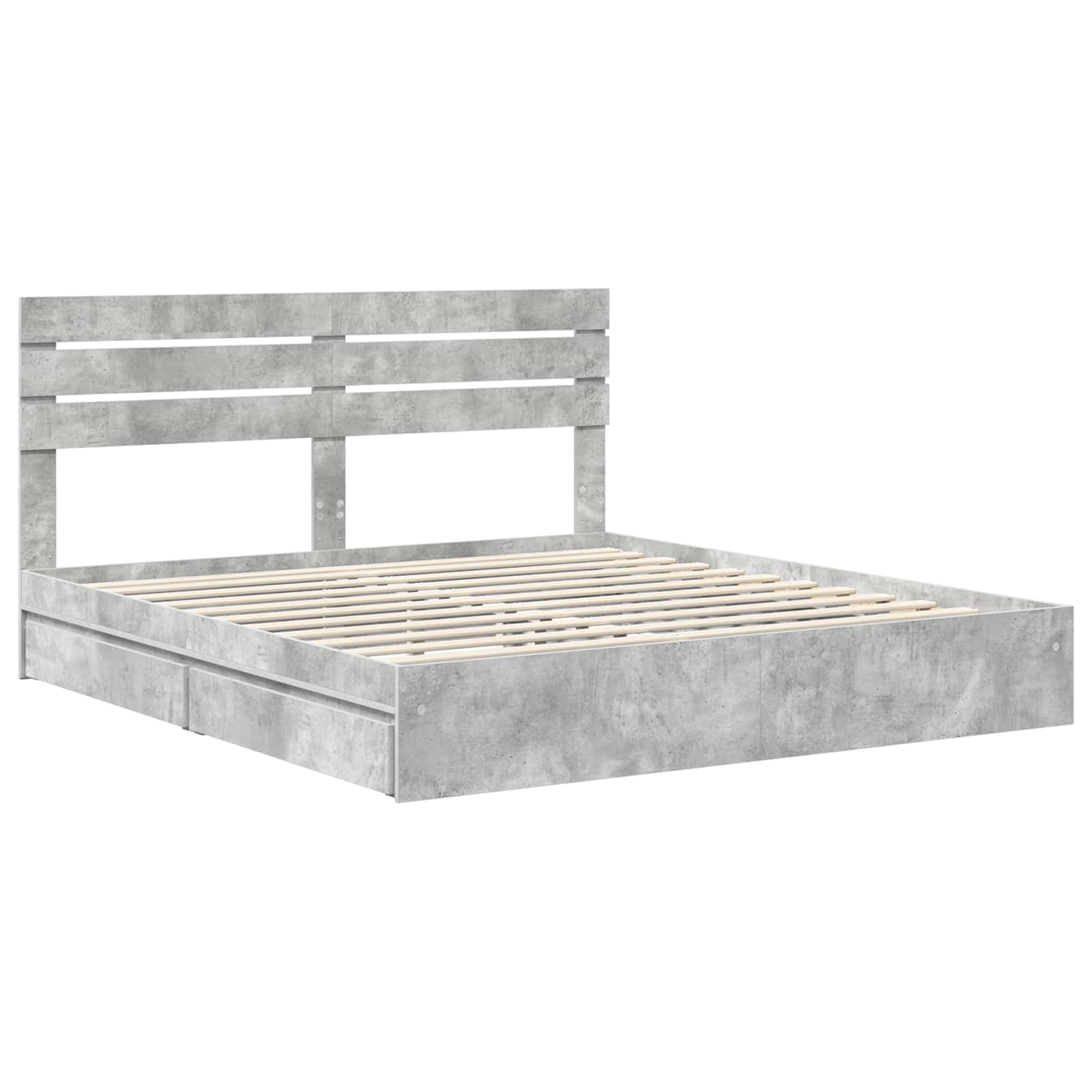 Krevet s od storage s uzglavljem Betonski sivi 180 x 200 cm