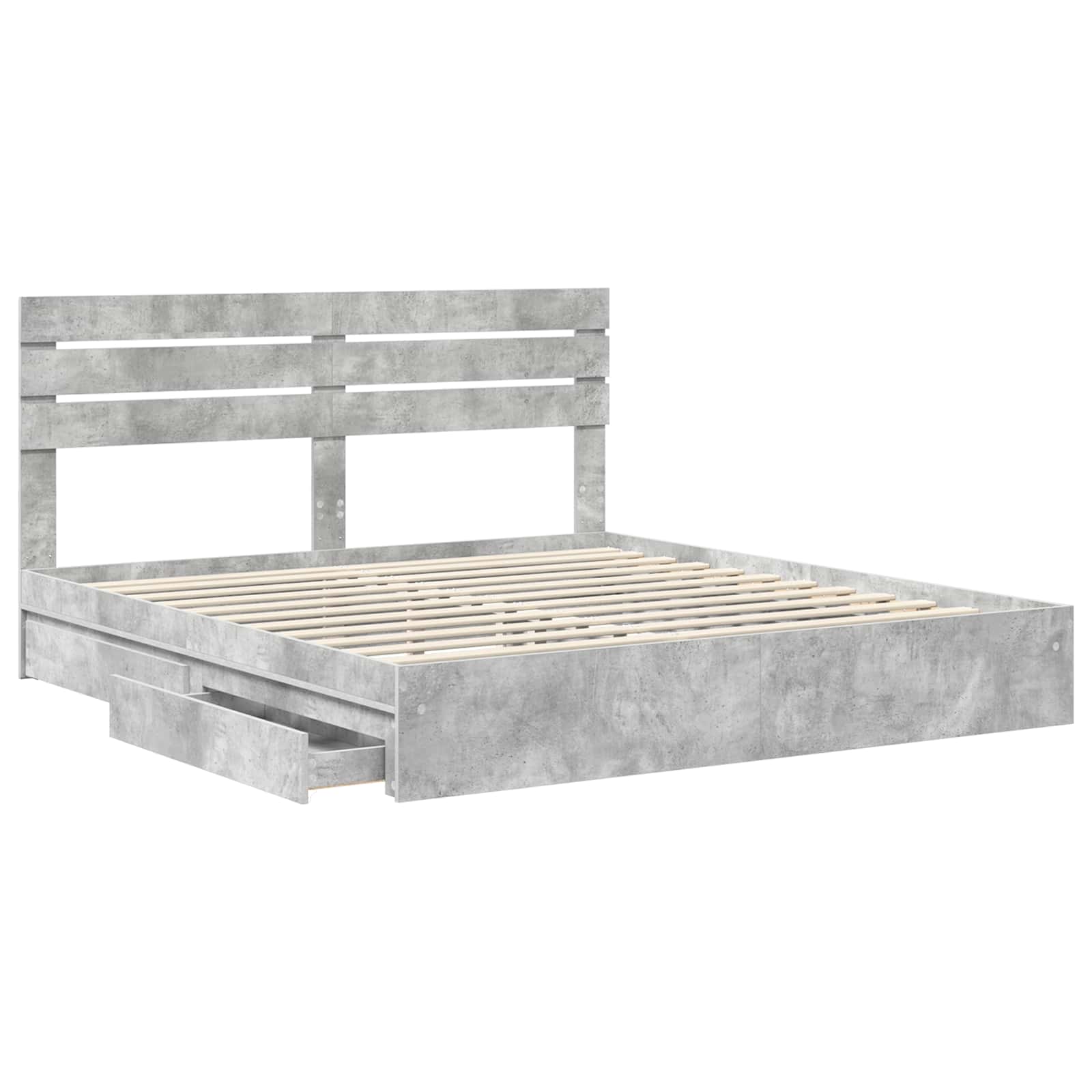 Krevet s od storage s uzglavljem Betonski sivi 180 x 200 cm